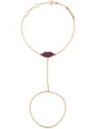 Delfina Delettrez 'kiss My Hand' Lips Bracelet - Metallic