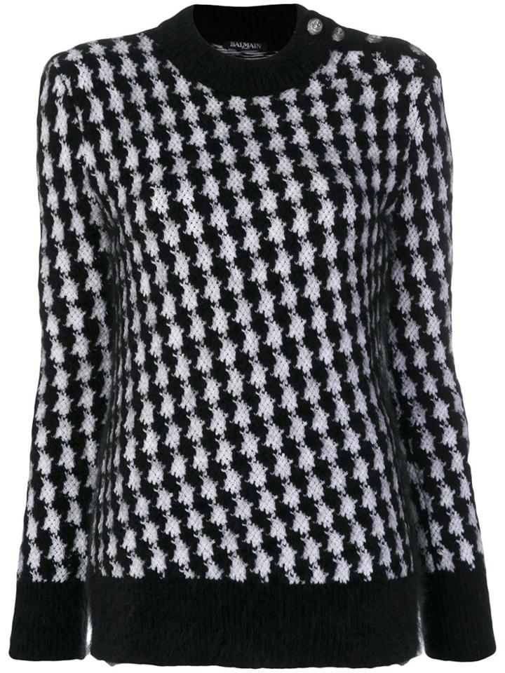 Balmain Houndstooth Jumper - Black