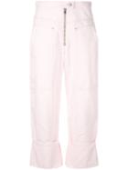 Isabel Marant - Stitched Panel Trousers - Women - Cotton - 36, Pink/purple, Cotton