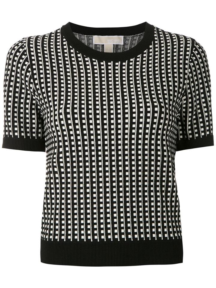 Michael Michael Kors Geo Grid Ss Crew - Black