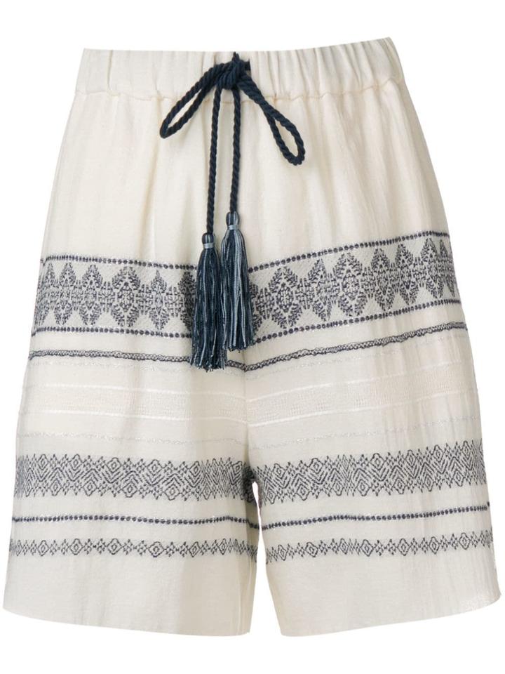 Zeus+dione Paxi Embroidered Shorts - Neutrals