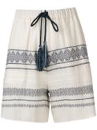 Zeus+dione Paxi Embroidered Shorts - Neutrals
