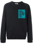 Andrea Pompilio Patch Crew Neck Sweatshirt, Men's, Size: 46, Blue, Cotton