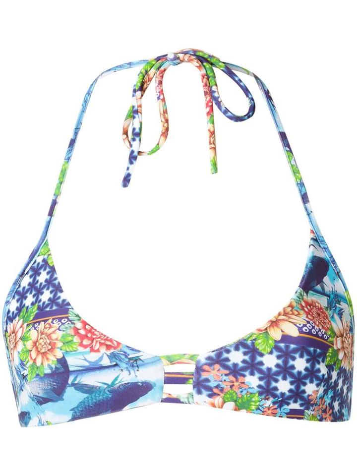 Blue Man Printed Bikini Top, Women's, Size: Medium, Pink/purple, Lyocell