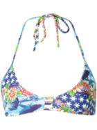 Blue Man Printed Bikini Top, Women's, Size: Medium, Pink/purple, Lyocell