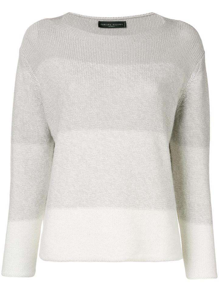 Fabiana Filippi Tonal Stripe Sweater - Grey