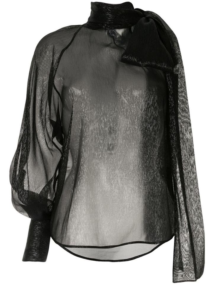 Petar Petrov Bray Metallic One Sleeve Blouse - Black