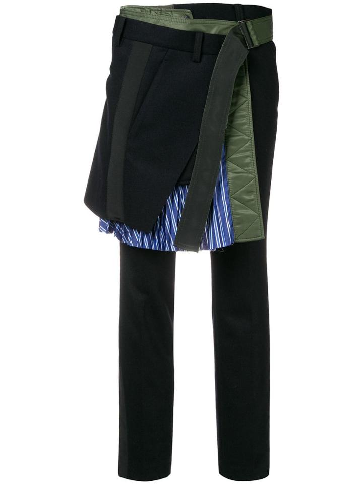 Sacai Layered Front Tapered Trousers - Blue