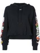 Off-white Flower Shop Cropped Hoodie - Black