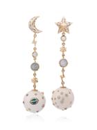 Bibi Van Der Velden 18k Yellow Ring Mammoth Galaxy Earrings - White