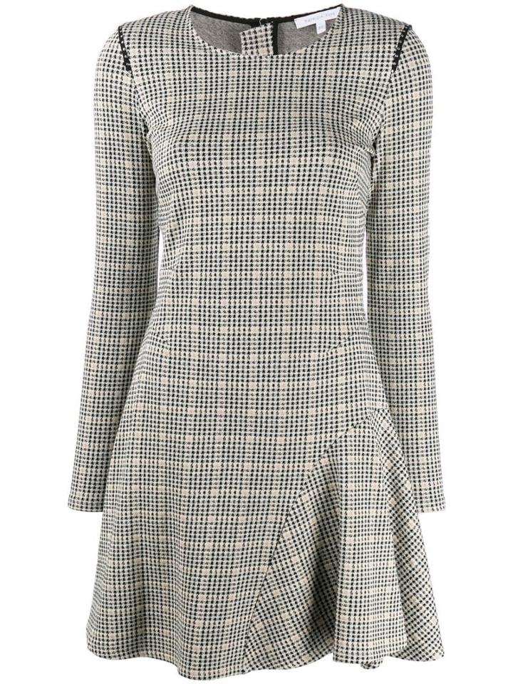 Patrizia Pepe Check Ruffle Dress - White