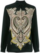 Etro Paisley Print Shirt, Women's, Size: 44, Black, Silk