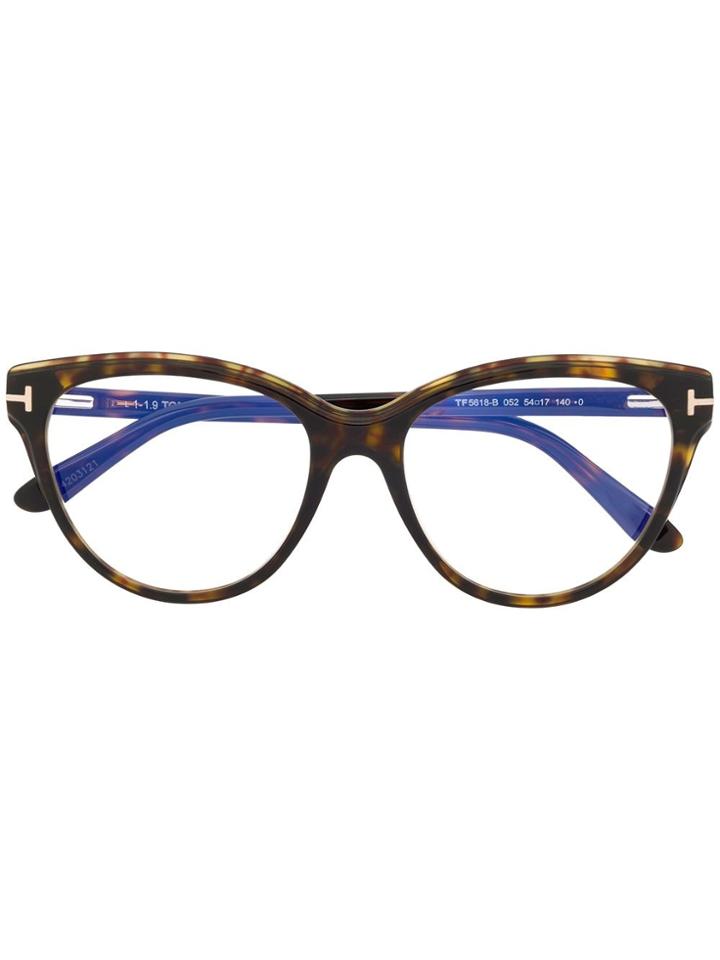 Tom Ford Eyewear Ft5618b Round-frame Glasses - Brown