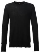 R13 Frayed Edge Sweater, Men's, Size: Xs, Black, Cashmere