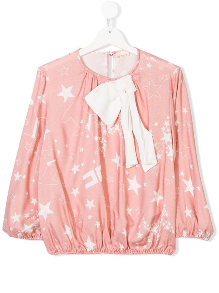 Elisabetta Franchi La Mia Bambina Teen Printed Blouse - Pink & Purple