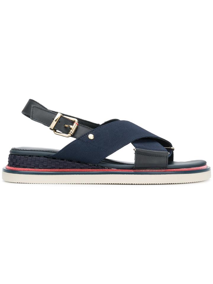 Tommy Hilfiger Cross Strap Sandals - Blue