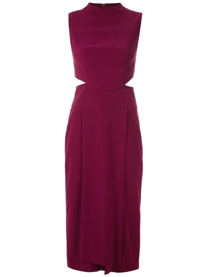 Framed Vestido Midi Recortes Lawrence Framed - Red
