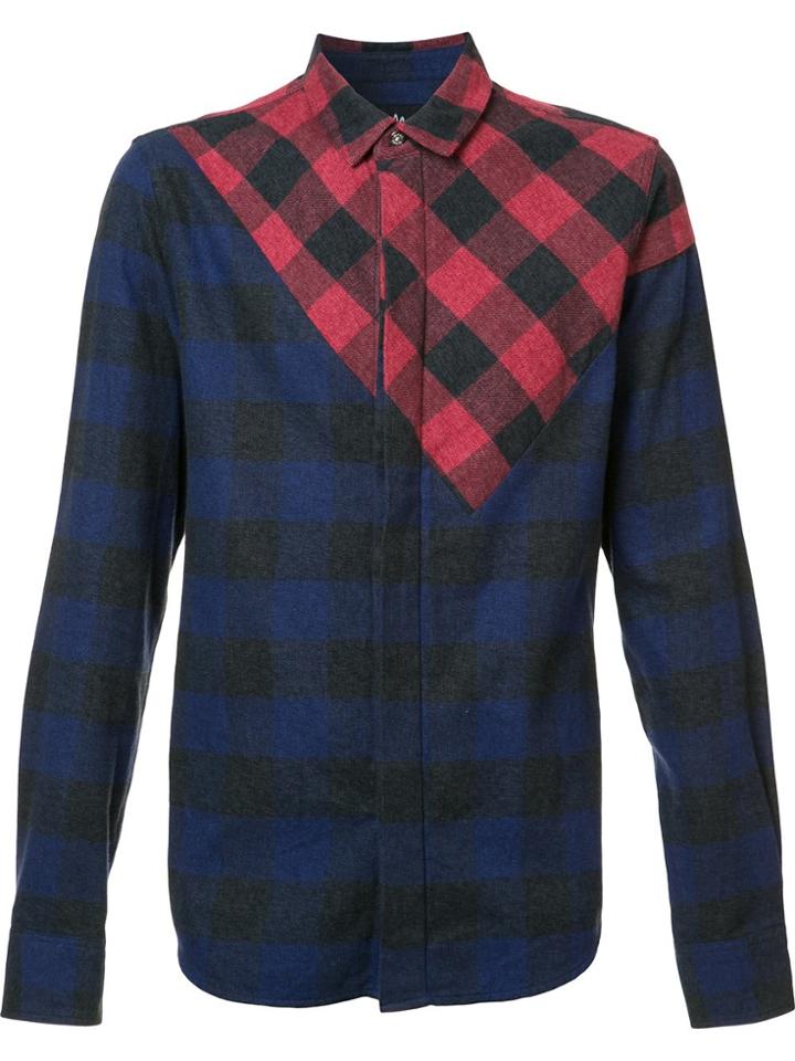 Mostly Heard Rarely Seen Mixed Plaid Shirt - Blue