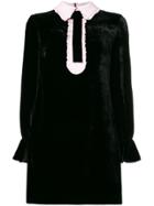 Vivetta Ruffled Contrasting Detail Dress - Black