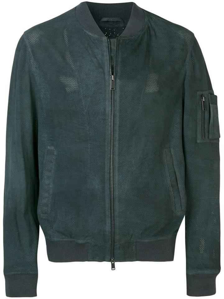 Desa 1972 Perforated Bomber Jacket - Black