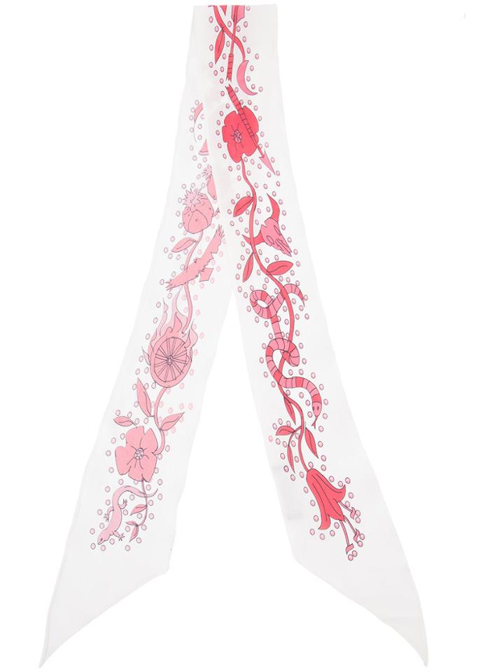 Rockins 'desert Trip' Printed Skinny Scarf - Nude & Neutrals
