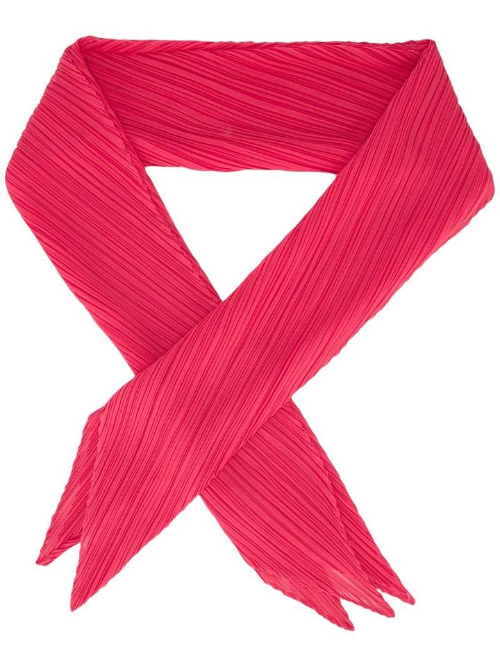 Pleats Please By Issey Miyake Pleated Scarf, Women's, Red, Polyester