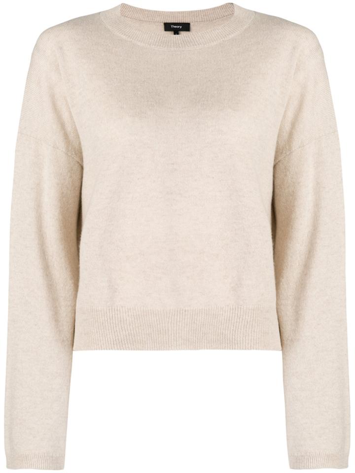 Theory Knitted Slouchy Jumper - Nude & Neutrals
