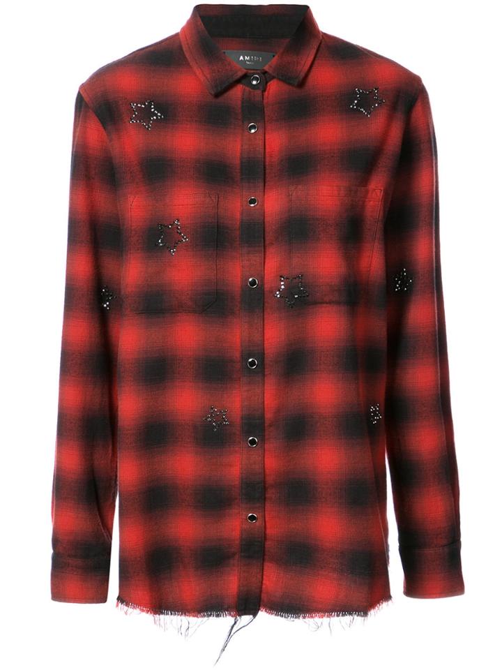 Amiri Crystal Checked Flannel Shirt - Red
