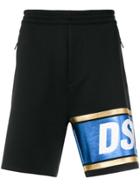 Dsquared2 Logo Stripe Shorts - Black