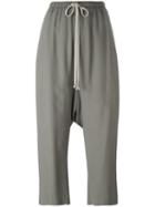 Rick Owens Drop-crotch Cropped Trousers, Women's, Size: 38, Green, Viscose/acetate/cotton