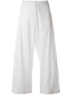 Federica Tosi - Cropped Trousers - Women - Cotton/polyamide/spandex/elastane - S, White, Cotton/polyamide/spandex/elastane