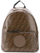Fendi Logo Backpack - Brown