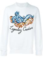 Alexander Mcqueen Legendary Creature Embroidered Sweatshirt, Men's, Size: L, White, Cotton/polyester
