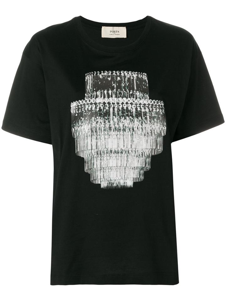 Ports 1961 Chandelier Print Oversized T-shirt - Black