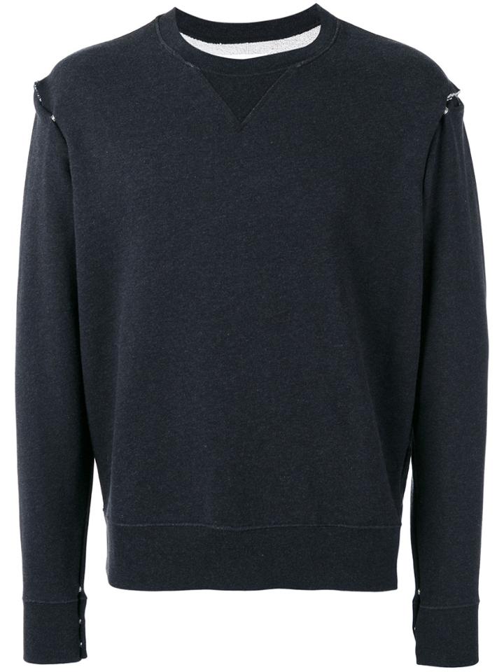 Maison Margiela Snap Button Felpa Sweatshirt - Black