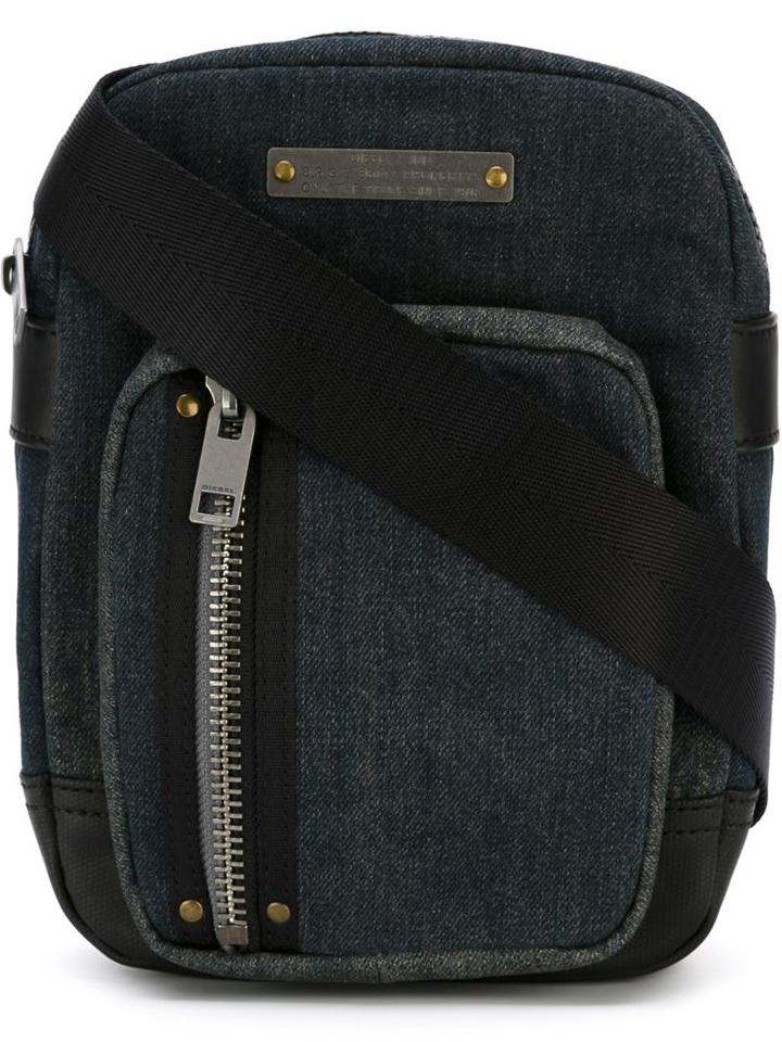 Diesel Gear Cross Shoulder Bag, Men's, Blue, Cotton