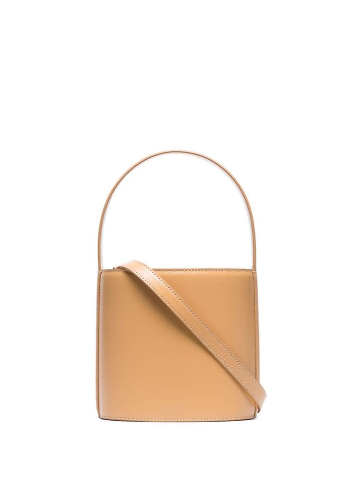 Staud Nude Bisset Leather Bucket Bag - Neutrals