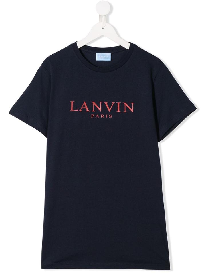 Lanvin Enfant Logo Print T-shirt - Blue