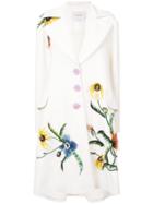 Carolina Herrera Flower Detail Single-breasted Coat - White