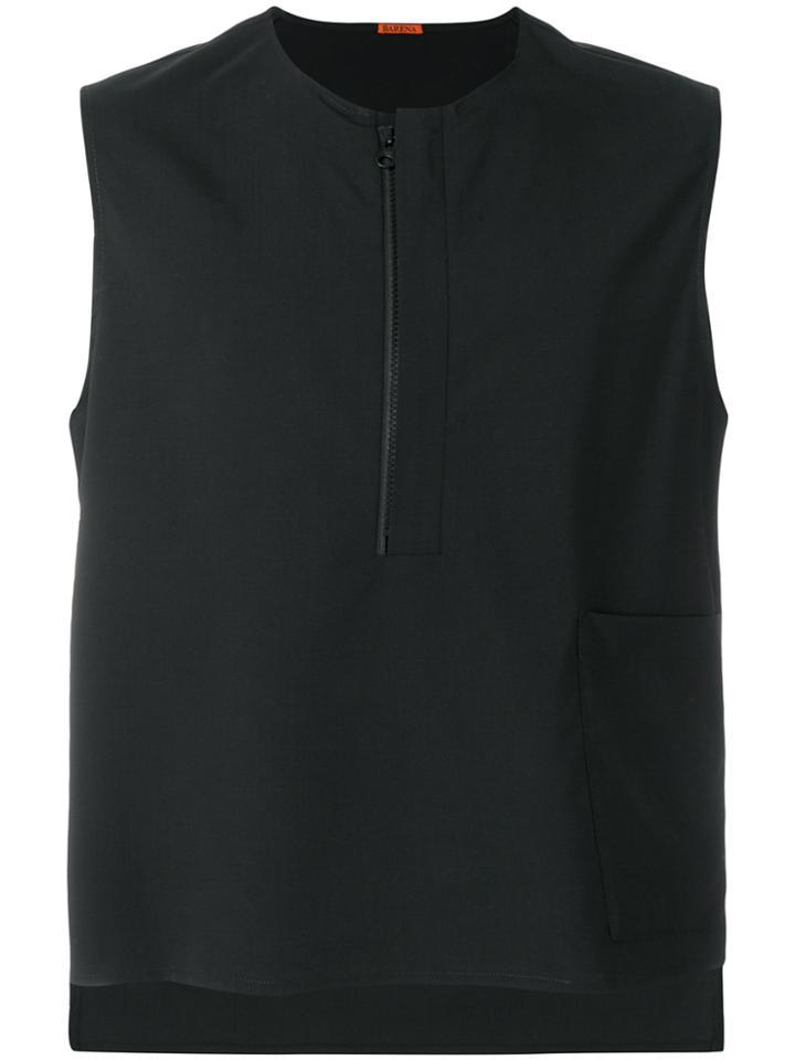 Barena Zip Front Vest Gillet - Black