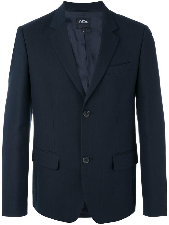A.p.c. - Two Button Jacket - Men - Cotton/polyamide/viscose - S, Blue, Cotton/polyamide/viscose