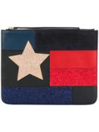 Hilfiger Collection Patchwork Flag Pouch - Blue
