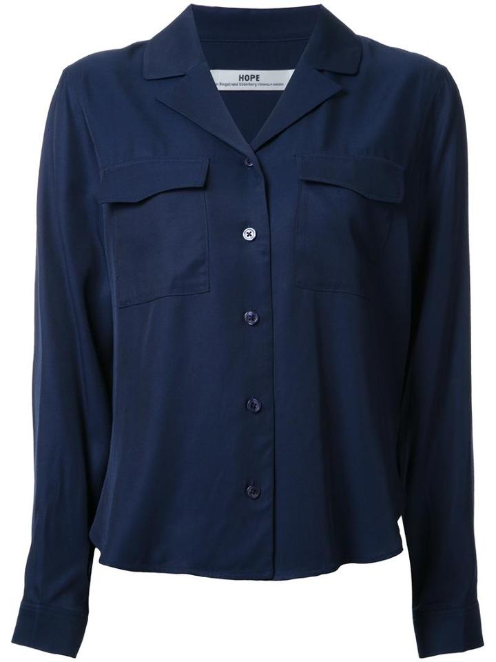 Hope - 'mika' Blouse - Women - Rayon/viscose - 36, Blue, Rayon/viscose