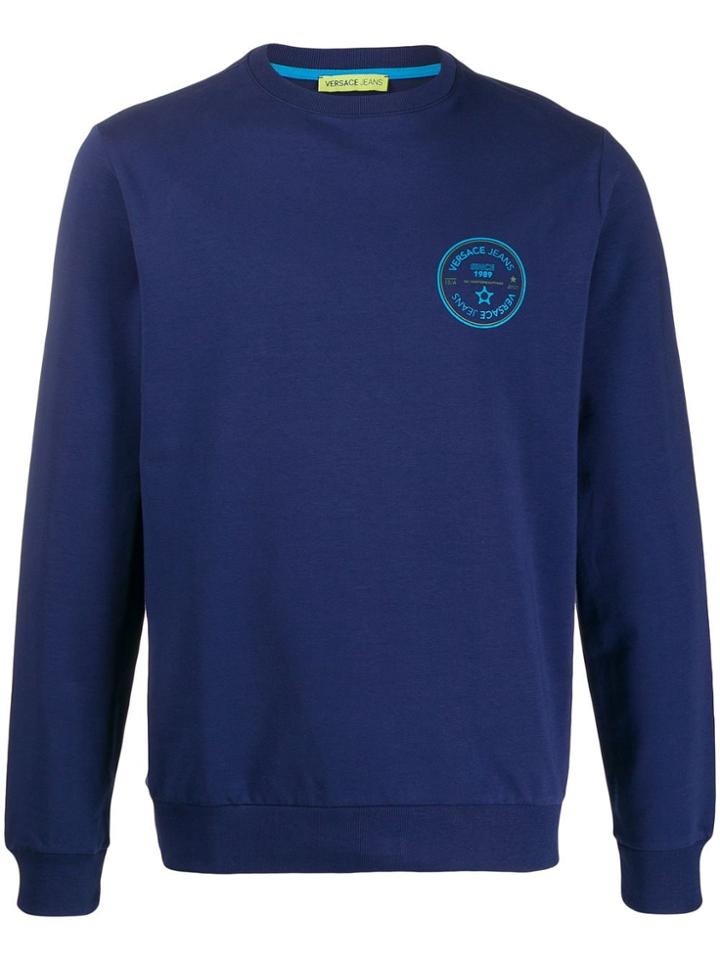 Versace Jeans Couture Logo Patch Sweatshirt - Blue