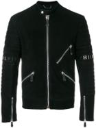 Philipp Plein Xavier Leather Moto Jacket - Black