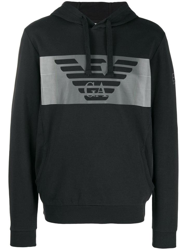 Ea7 Emporio Armani Logo Patch Hoodie - Black