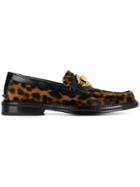 Versace Medusa Leopard-print Loafers - Brown