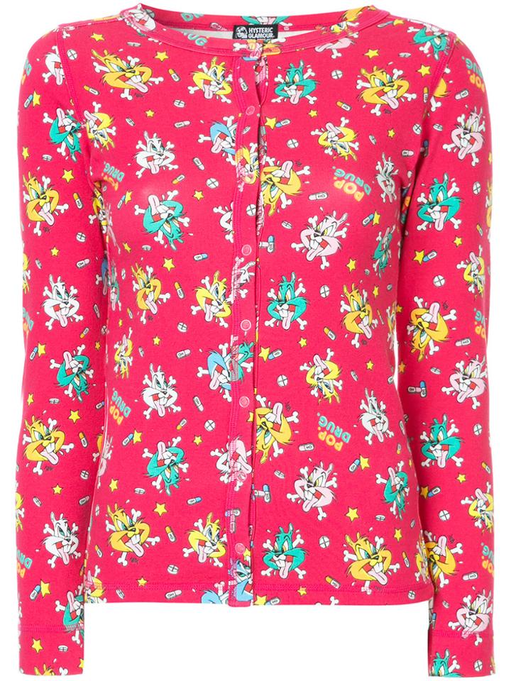 Hysteric Glamour Cartoon Print Blouse - Pink & Purple