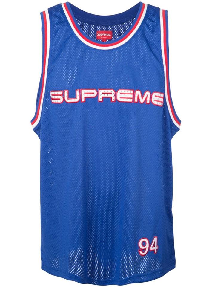 Supreme Rhinestone Basketball Jersey - Blue