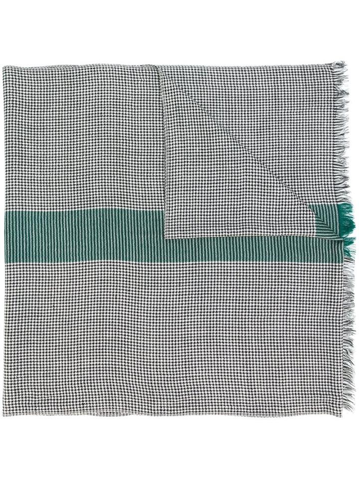 Paul Smith Houndstooth Scarf, Men's, Black, Lambs Wool